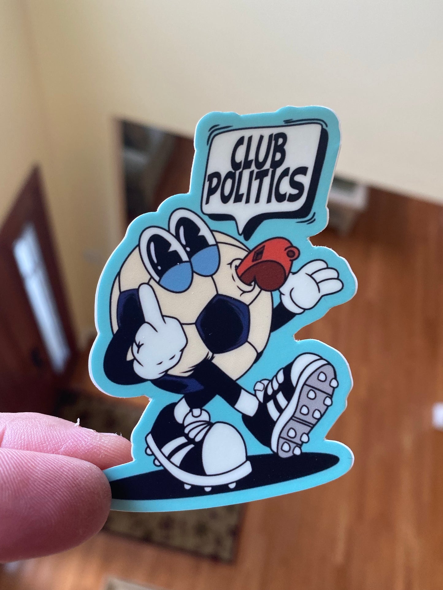 Soccer club politics vinyl 3x2.5 - club soccer funny sticker ECNL donors need I say more