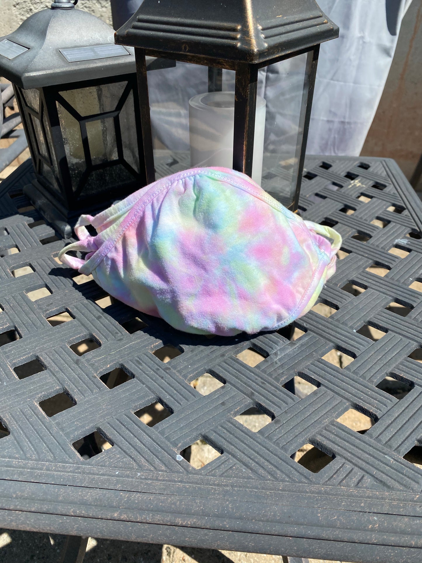 Tie dye face mask cotton candy - Next Level Adult Eco Performance face cover