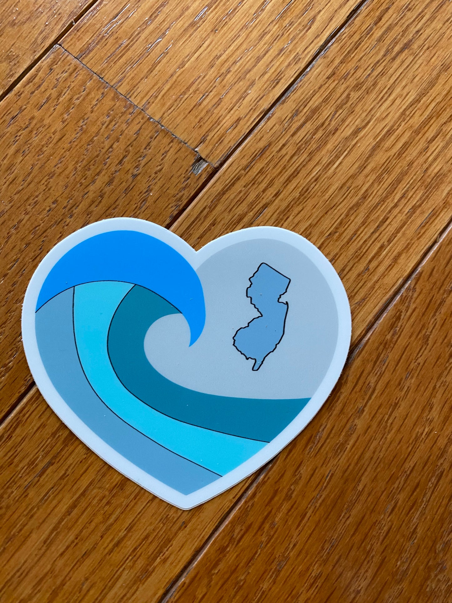 Heart surf NJ wave sticker - surf local local shop local