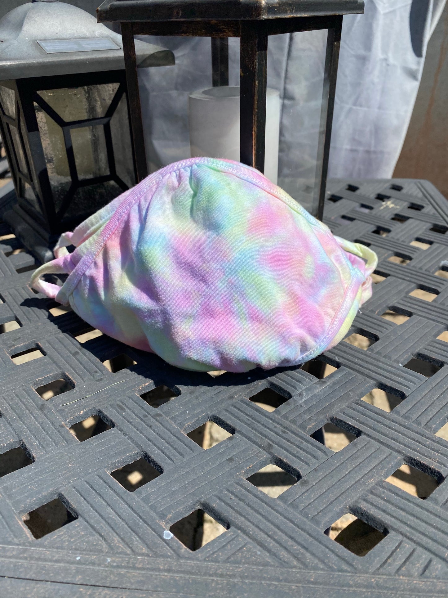 Tie dye face mask cotton candy - Next Level Adult Eco Performance face cover