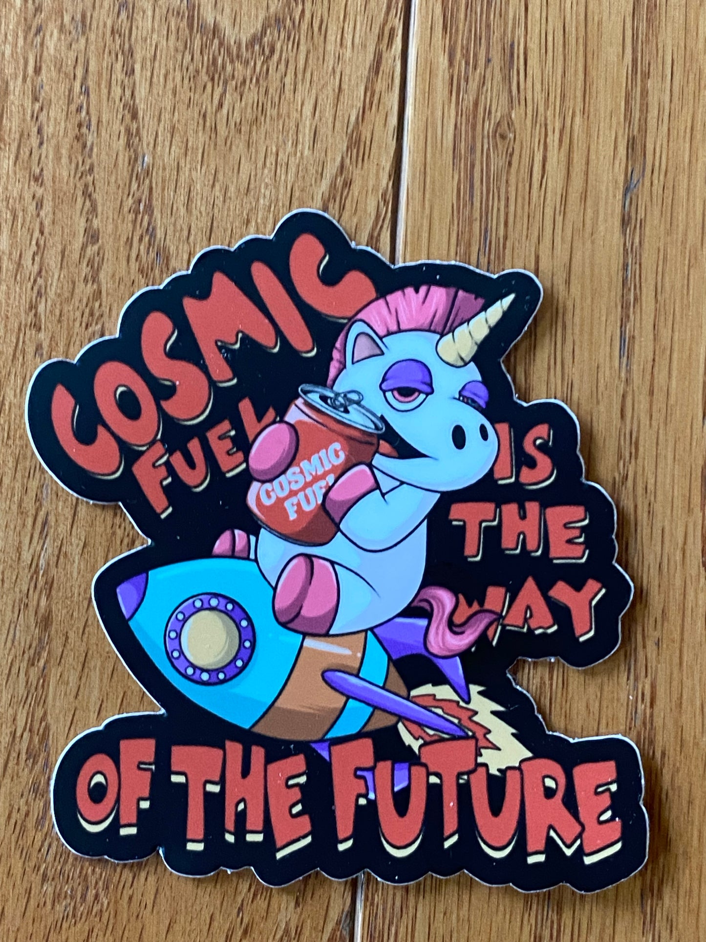 Unicorn - cute trippy unicorn cosmic fuel EDP electric zoo trance sticker