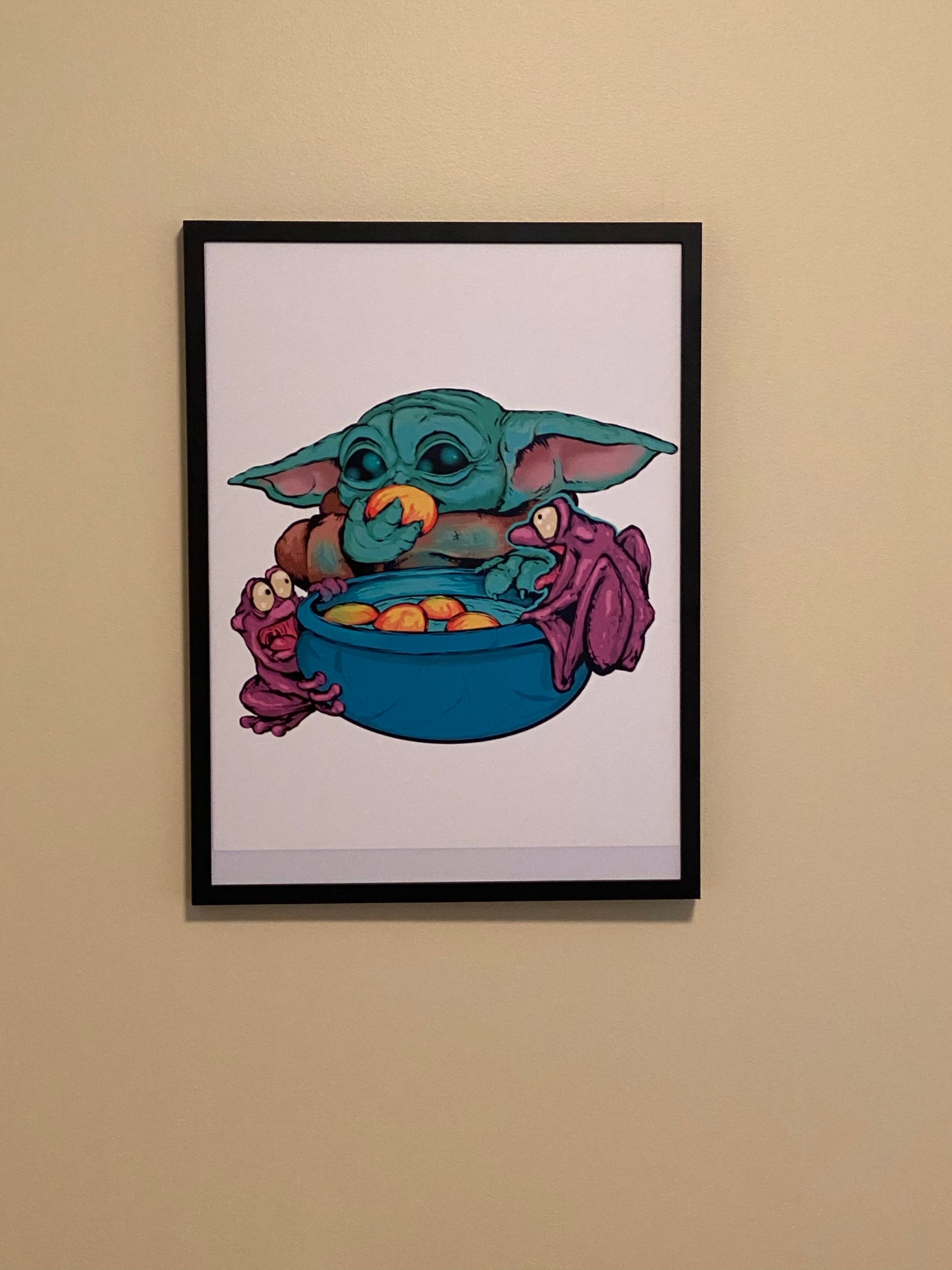 The child egg eating super cute sticker - frogs trending baby yoda stickers