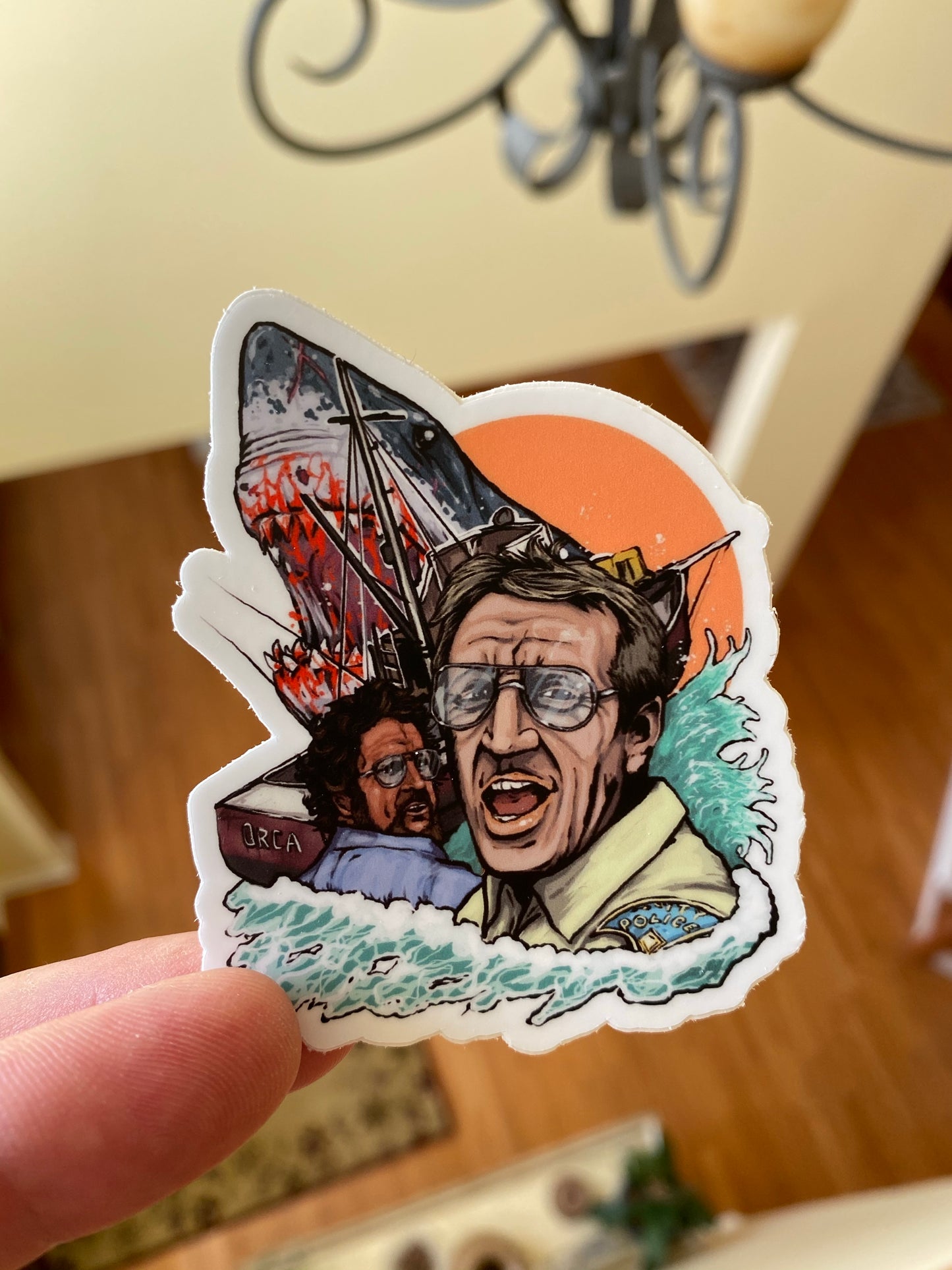 Jaws shark week sticker - Amity island Marty and hooper tribute sticker