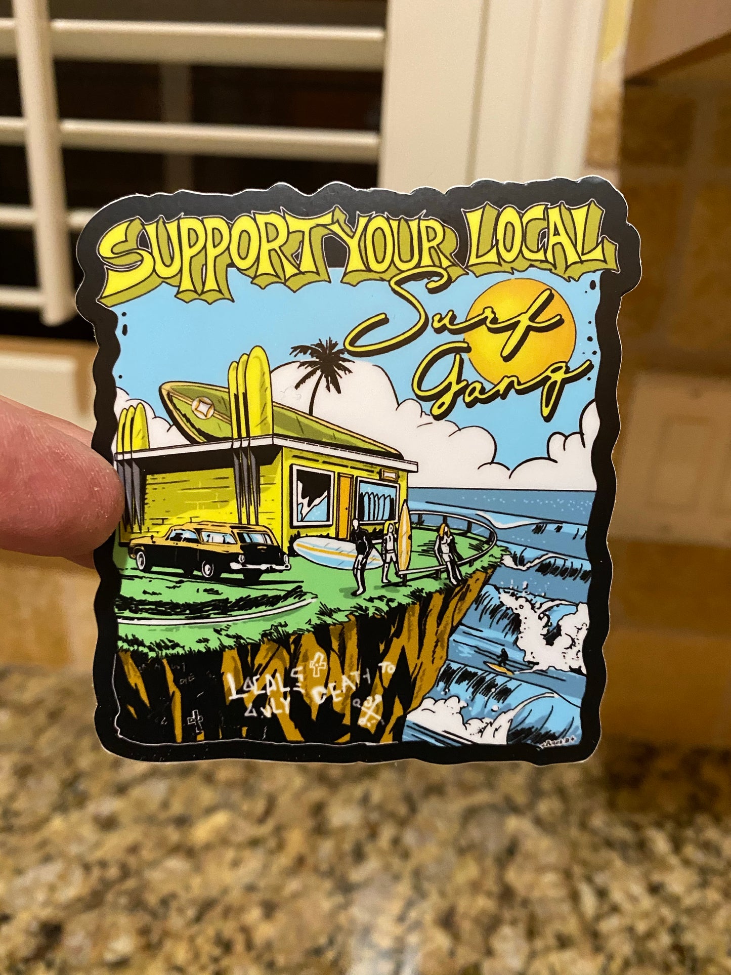 Support your local surf gang sticker - surf gang locals only