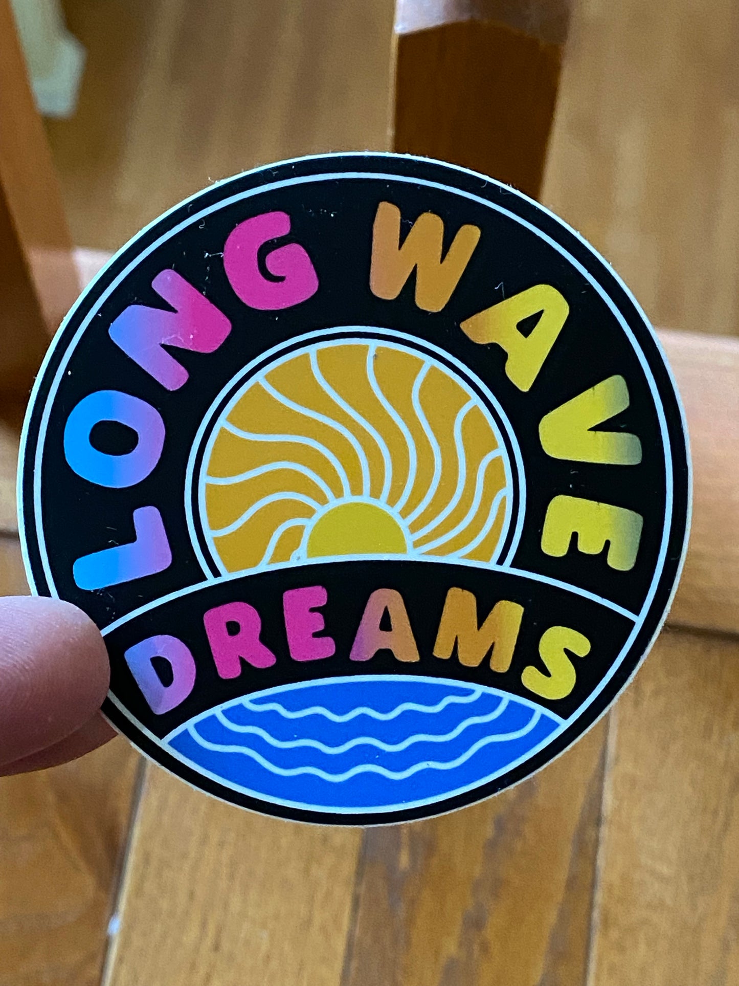 Long wave dreams - surf logo sticker - skull sticker long wave dreams surf sticker