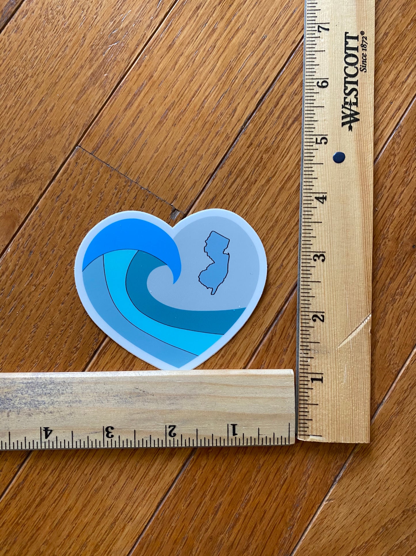 Heart surf NJ wave sticker - surf local local shop local