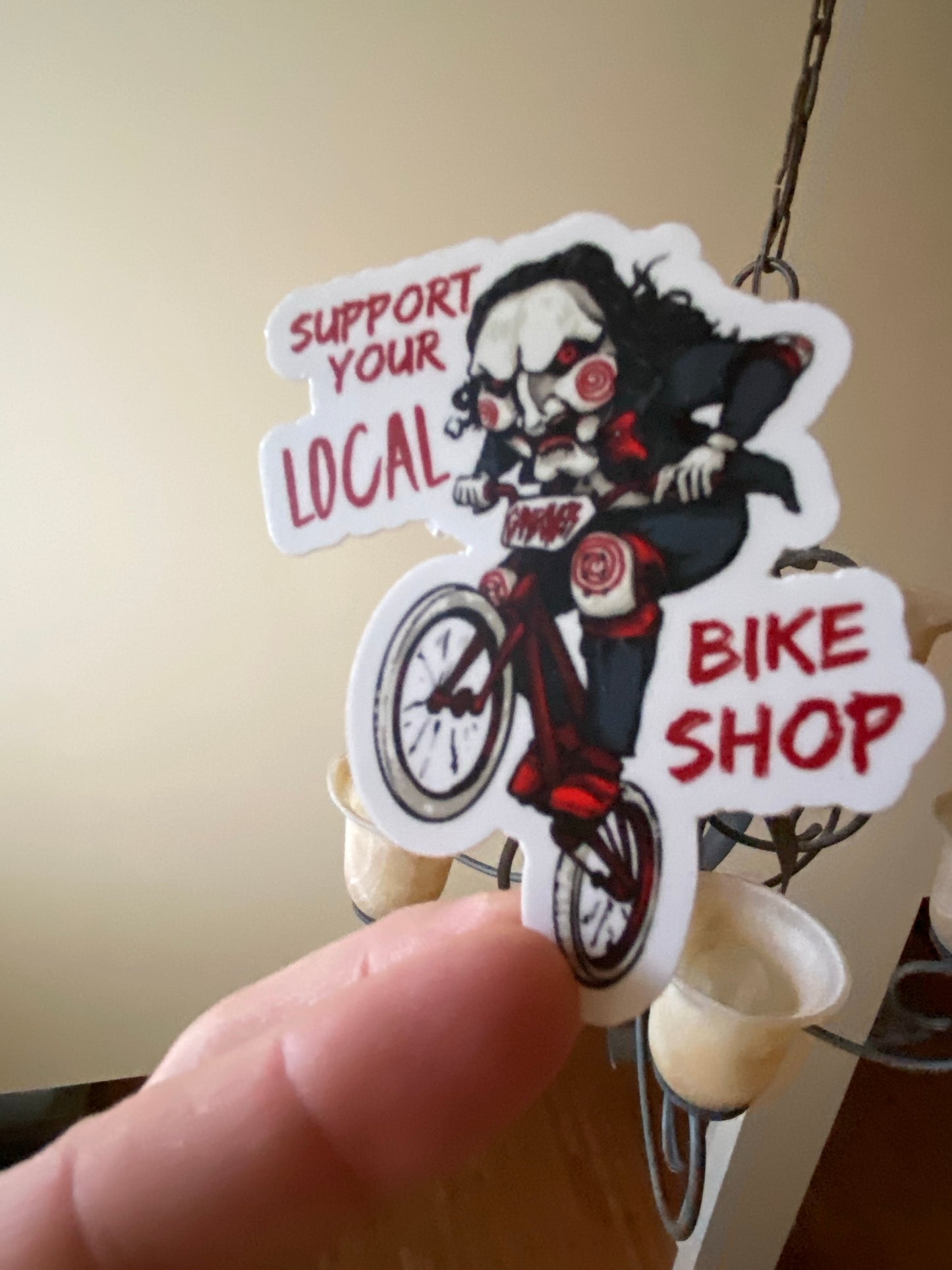 Support your local bike shop - saw inspired horror BMX sticker