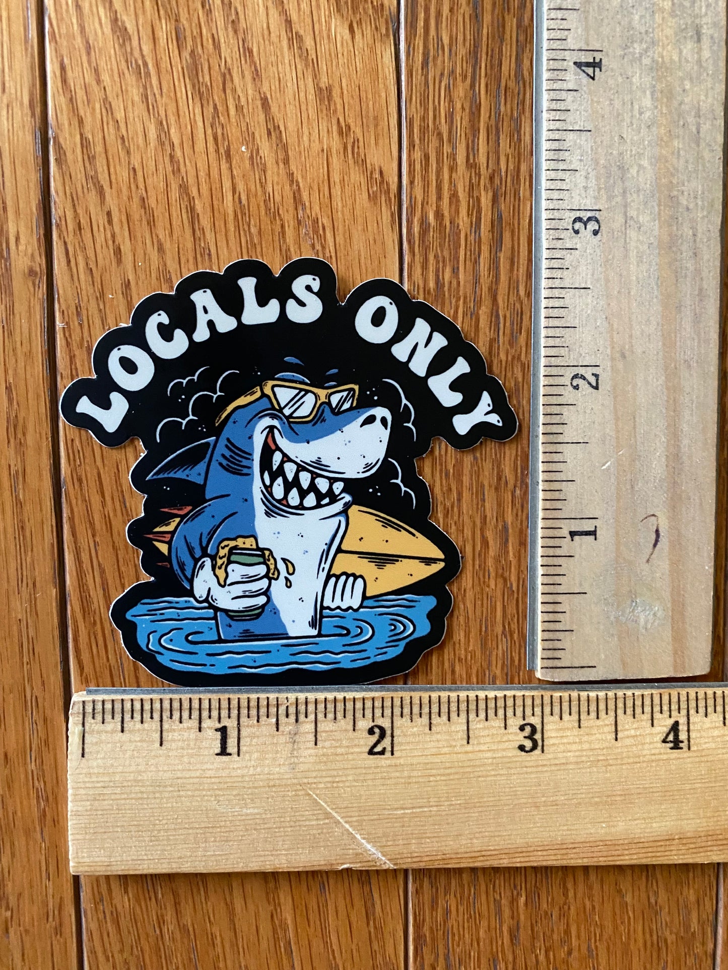 Locals Only shark sticker - surf local local shop local