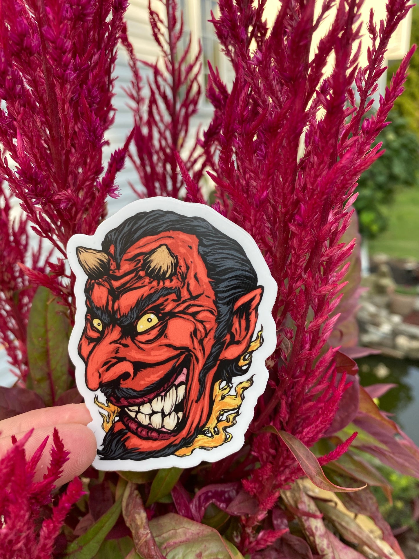 Devil head sticker 3.5 x 3.5! Not today satan