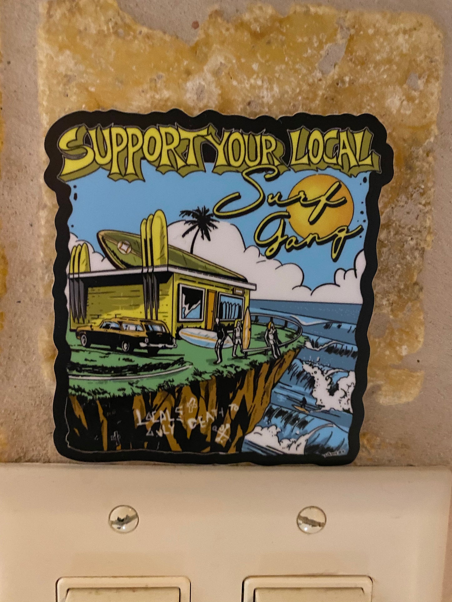 Support your local surf gang sticker - surf gang locals only