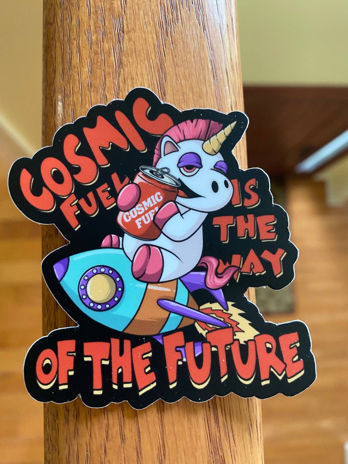 Unicorn - cute trippy unicorn cosmic fuel EDP electric zoo trance sticker