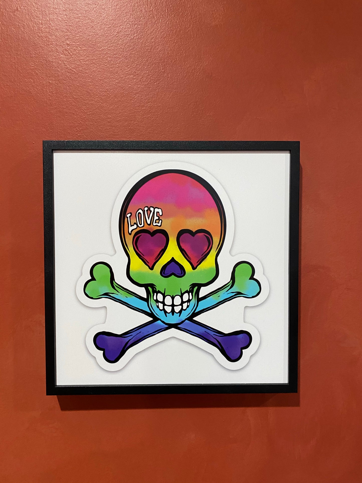 Peace love & skulls print - crossbones love