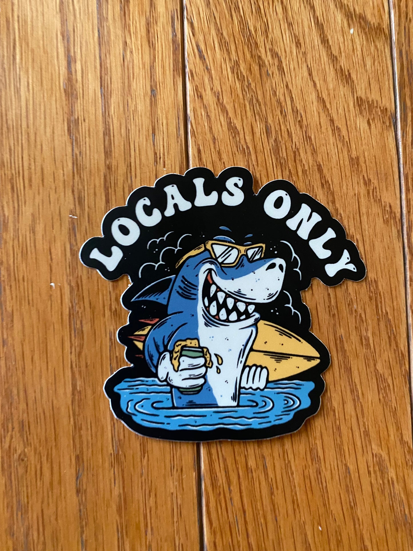 Locals Only shark sticker - surf local local shop local