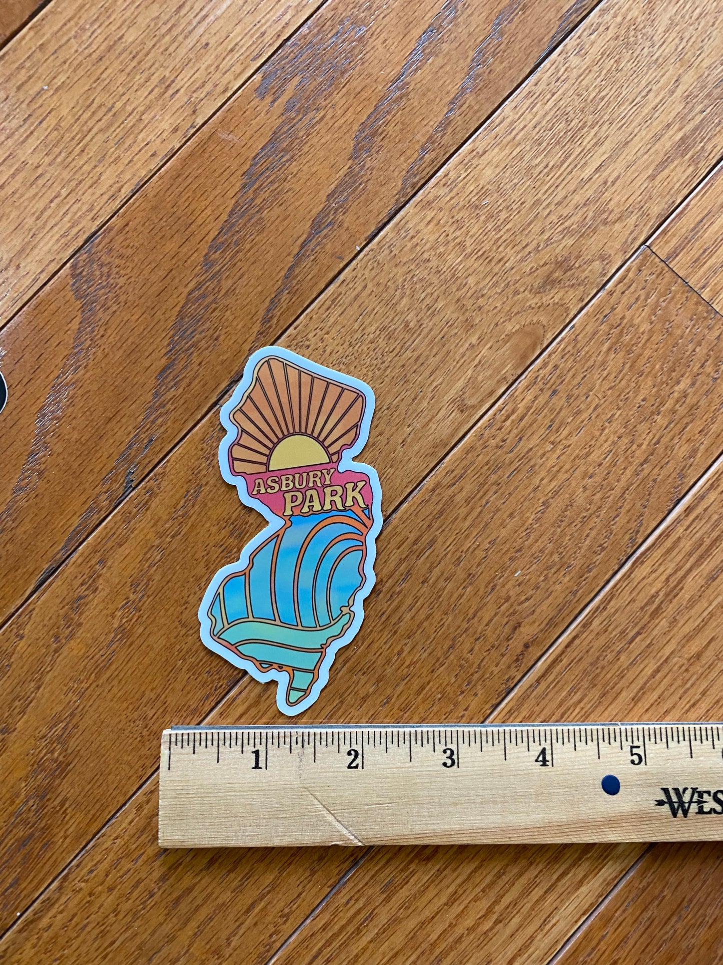 Asbury Park NJ state vinyl sticker - New Jersey beach house