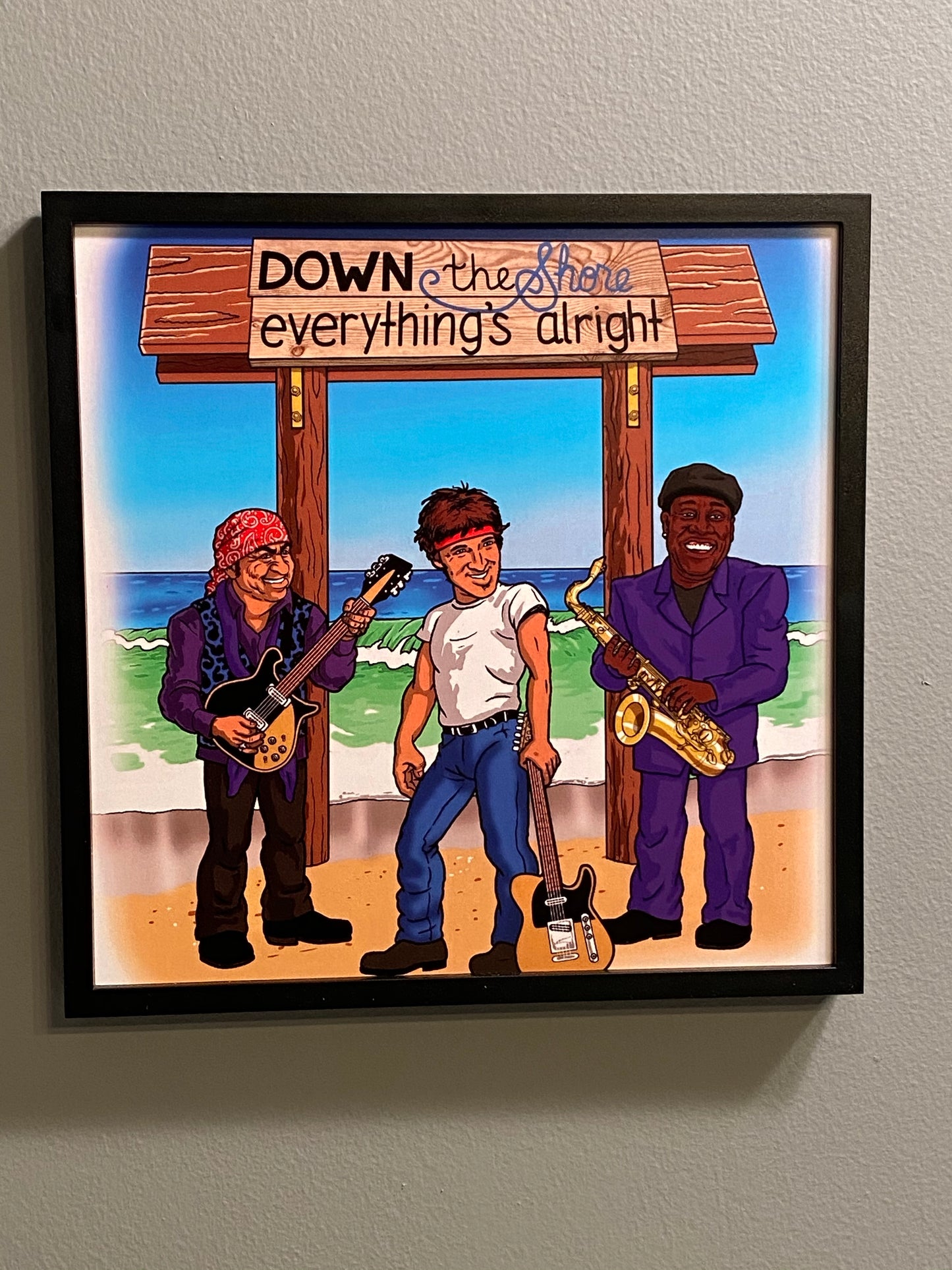 Bruce Springsteen Down the Shore everything’s alright 8x8 print - E street band