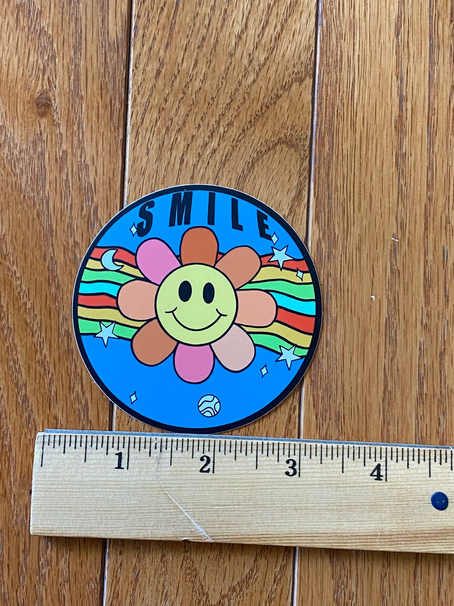 SMILE flower sticker - flower rainbow sticker