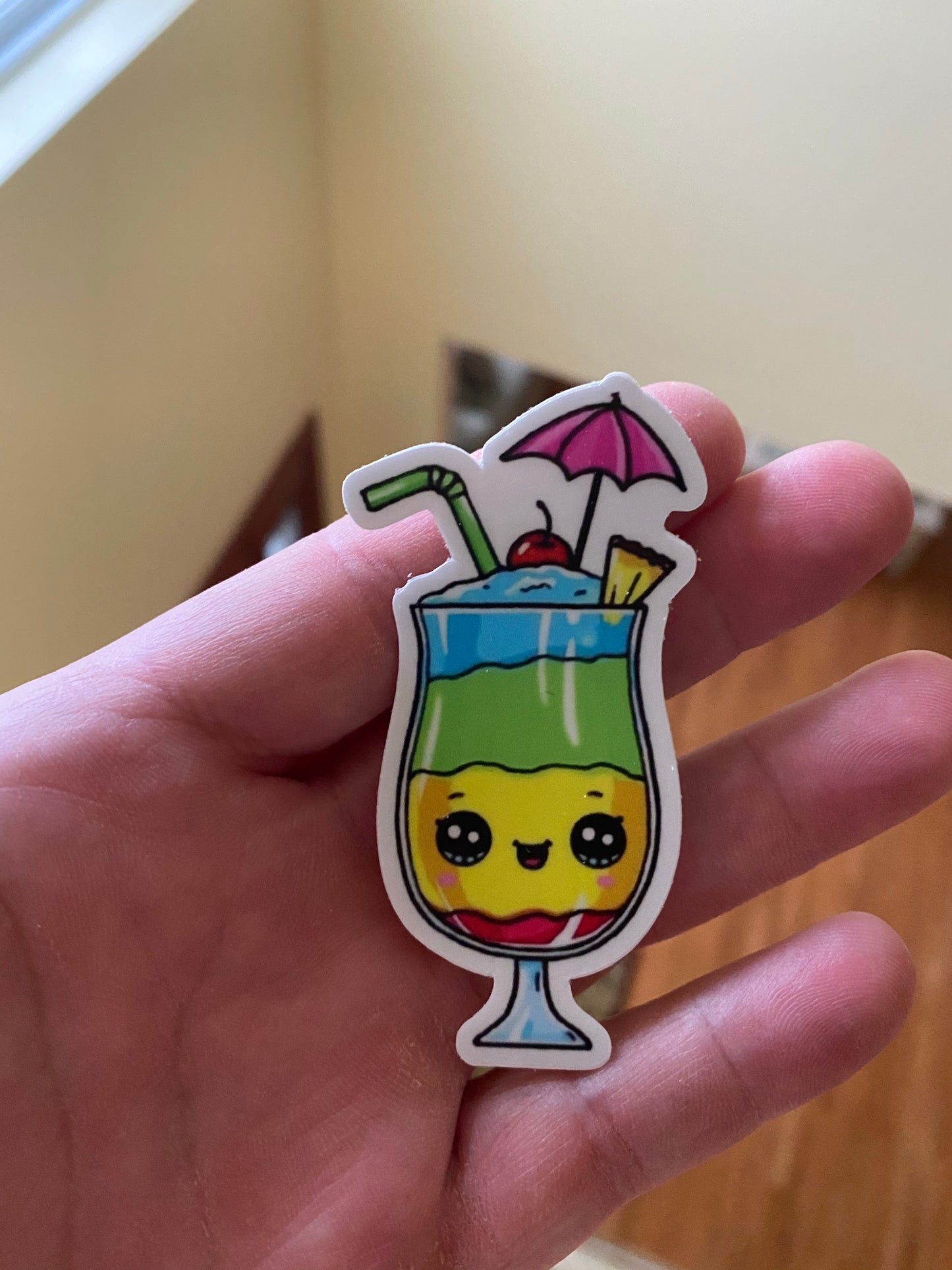 Beach smiling drink sticker - beach drinks
