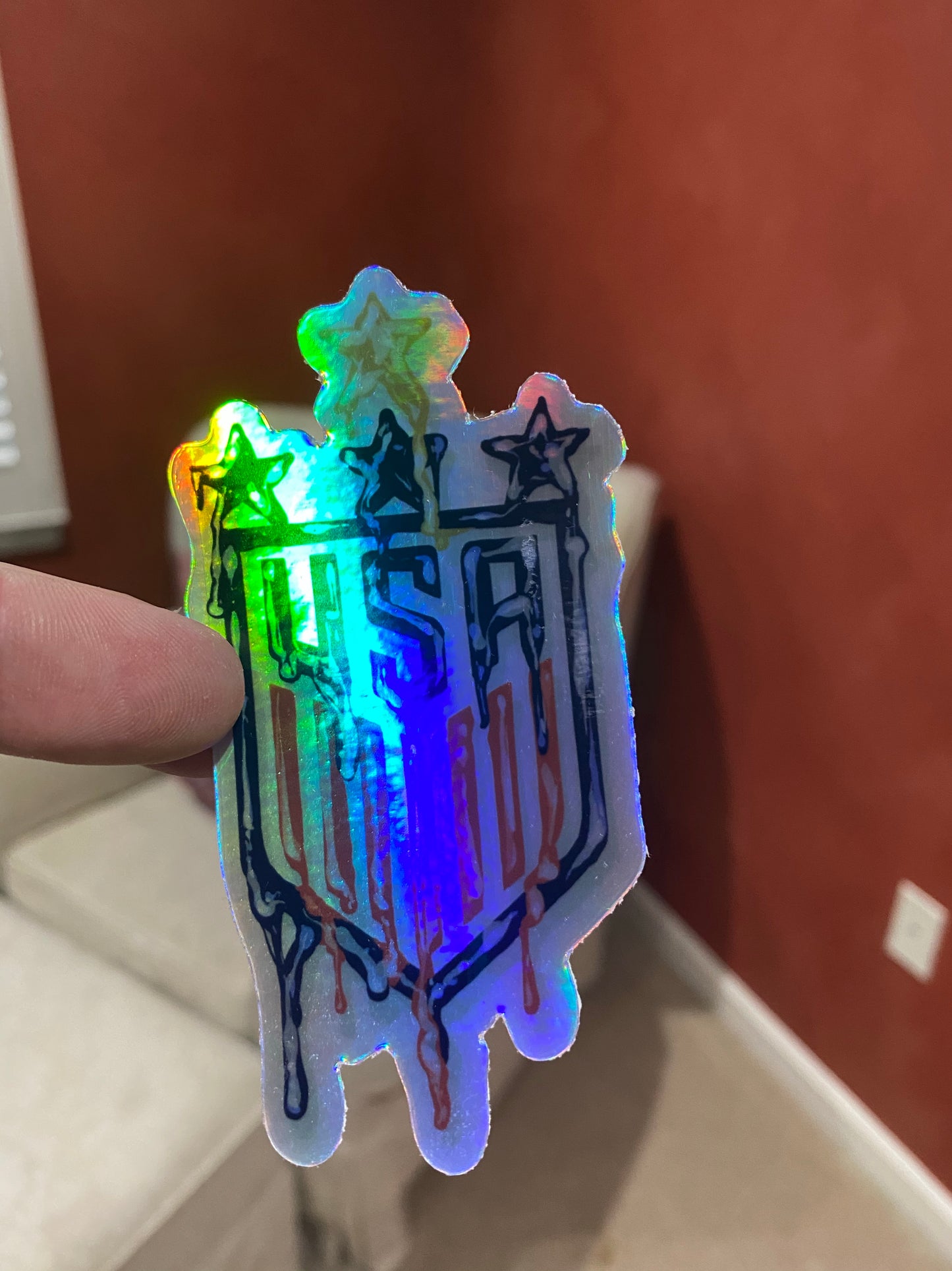 USA holographic USWNT team drip design USA 4 stars