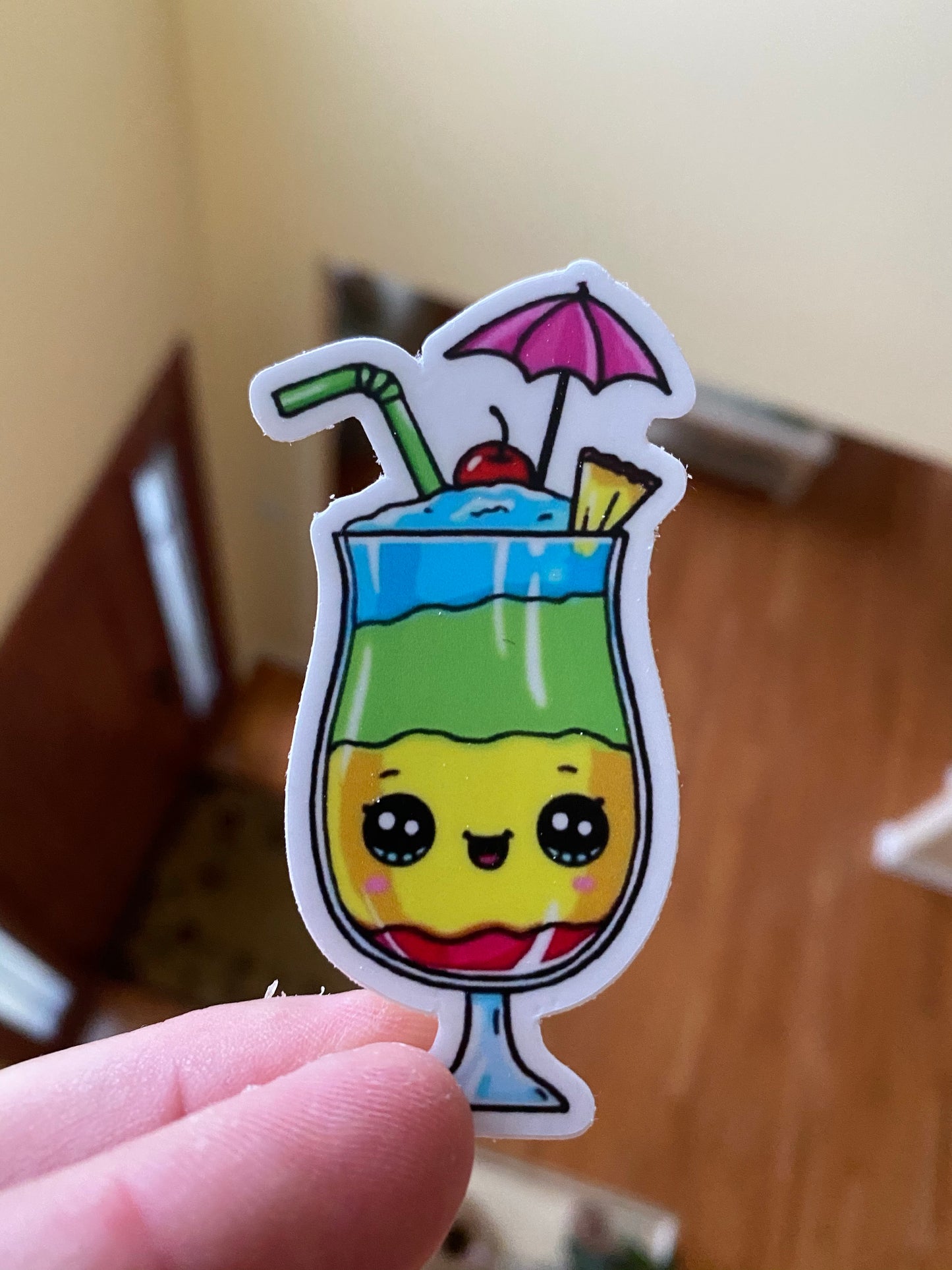 Beach smiling drink sticker - beach drinks