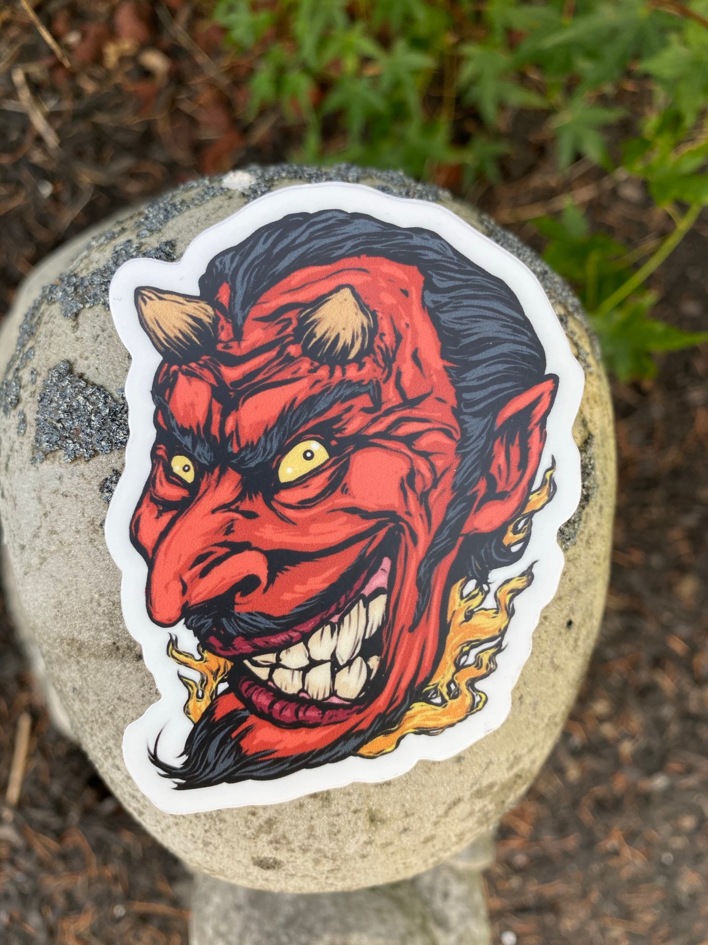 Devil head sticker 3.5 x 3.5! Not today satan