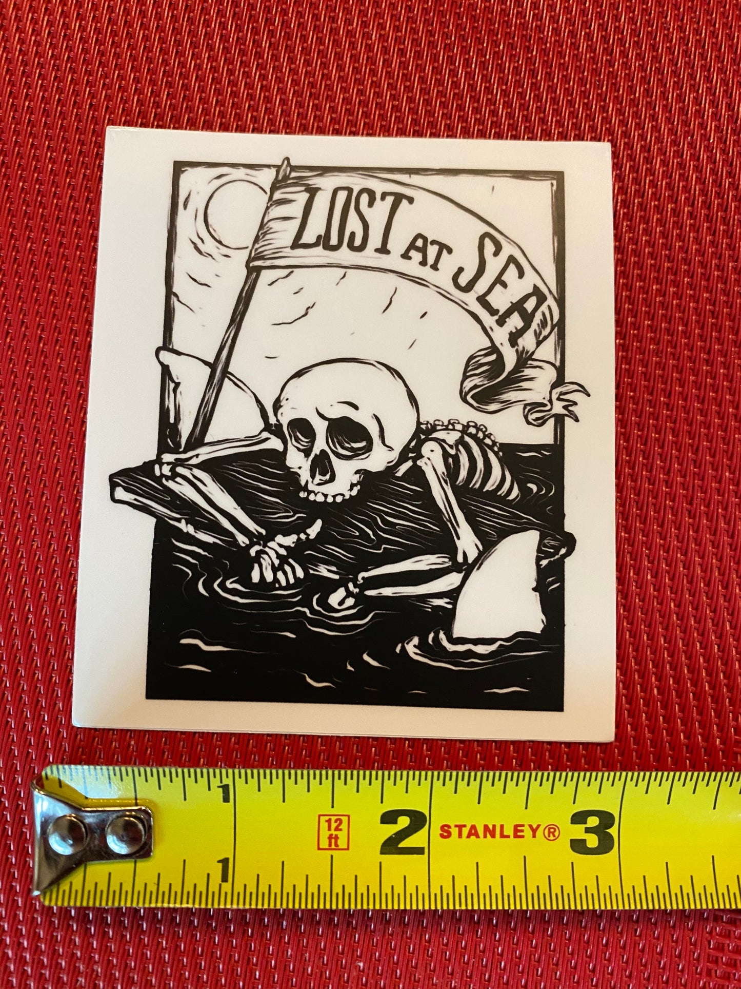 Lost at Sea sticker - skull shark drifting sun sea adventure