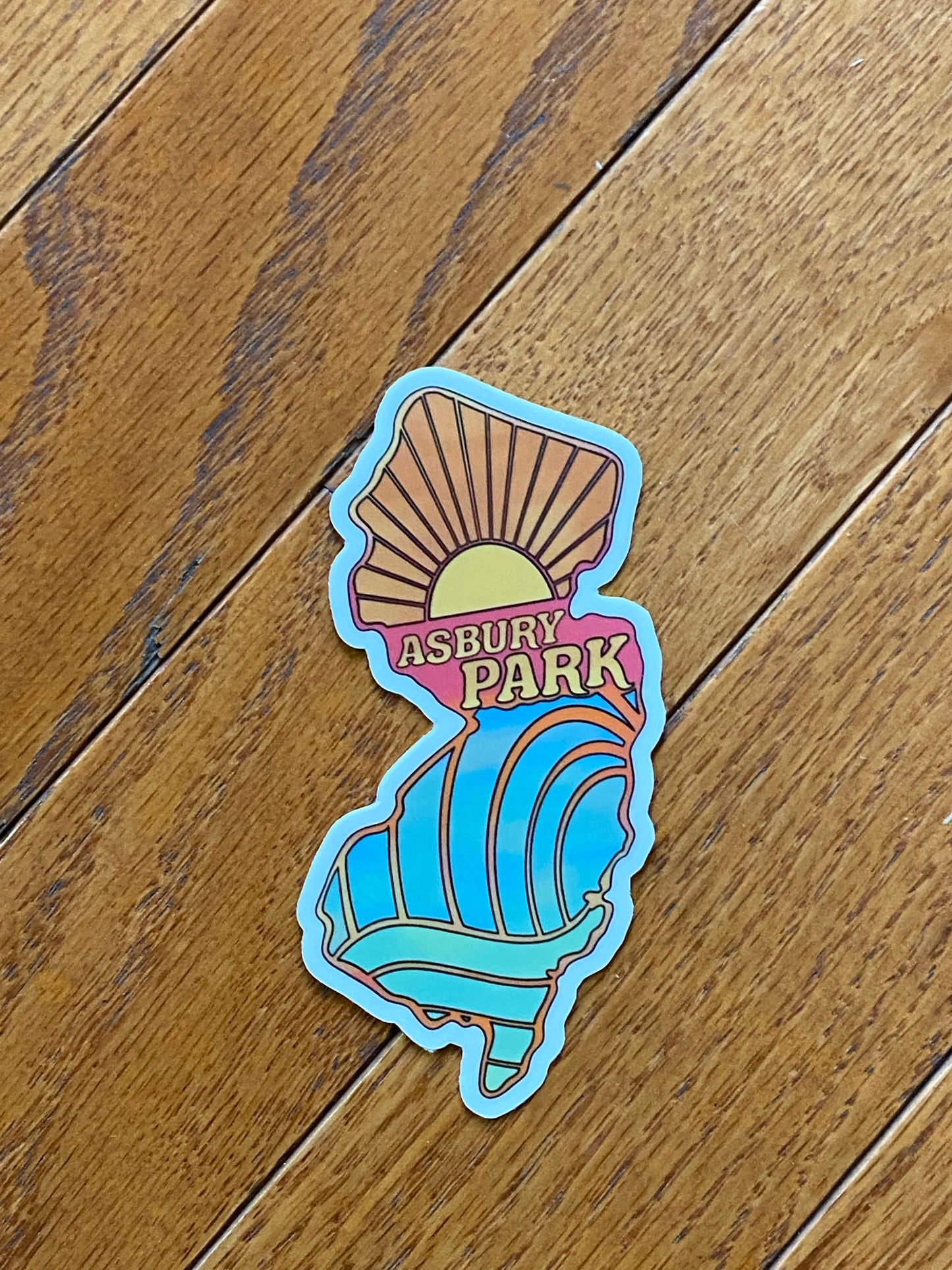 Asbury Park NJ state vinyl sticker - New Jersey beach house