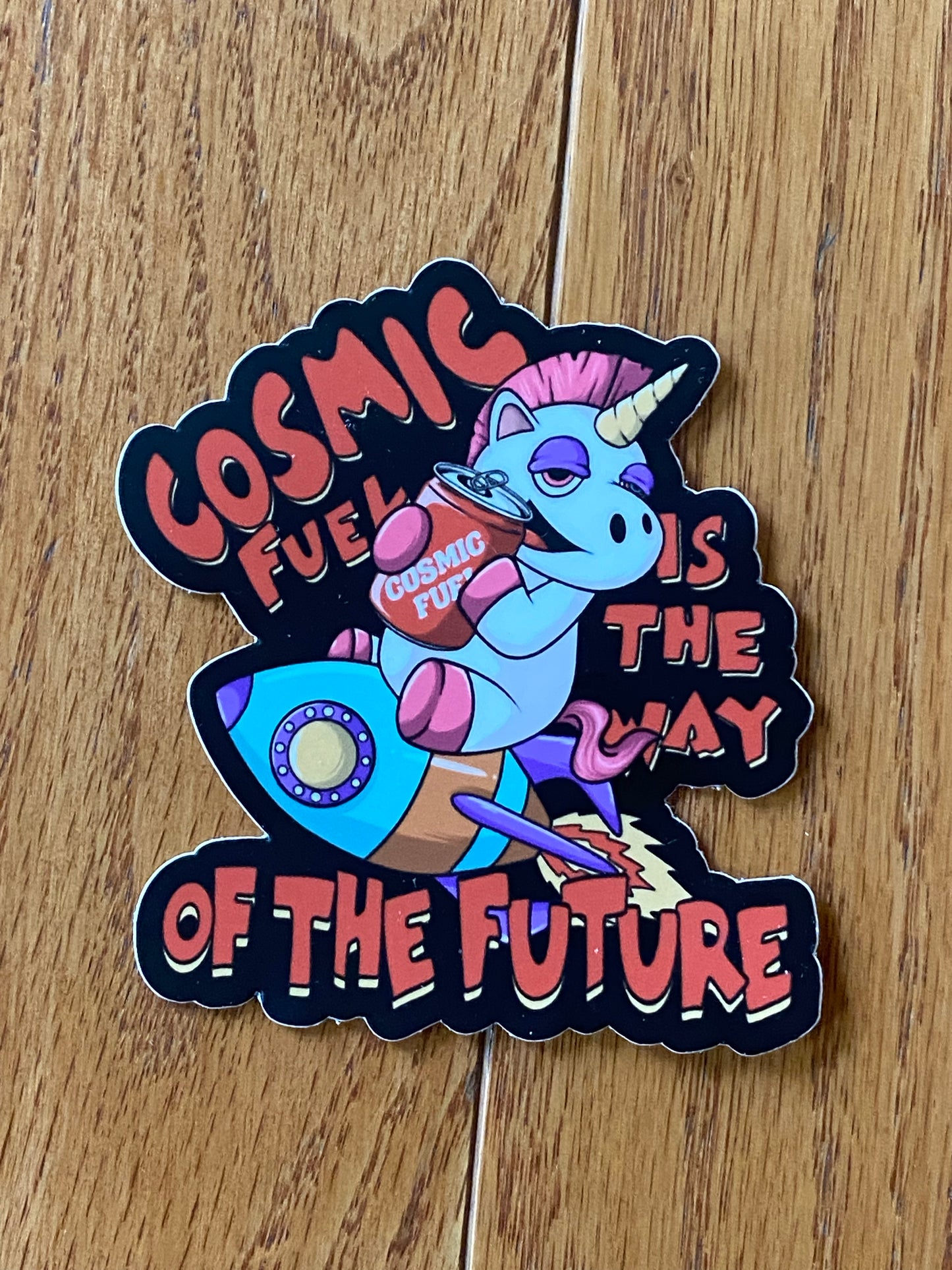 Unicorn - cute trippy unicorn cosmic fuel EDP electric zoo trance sticker
