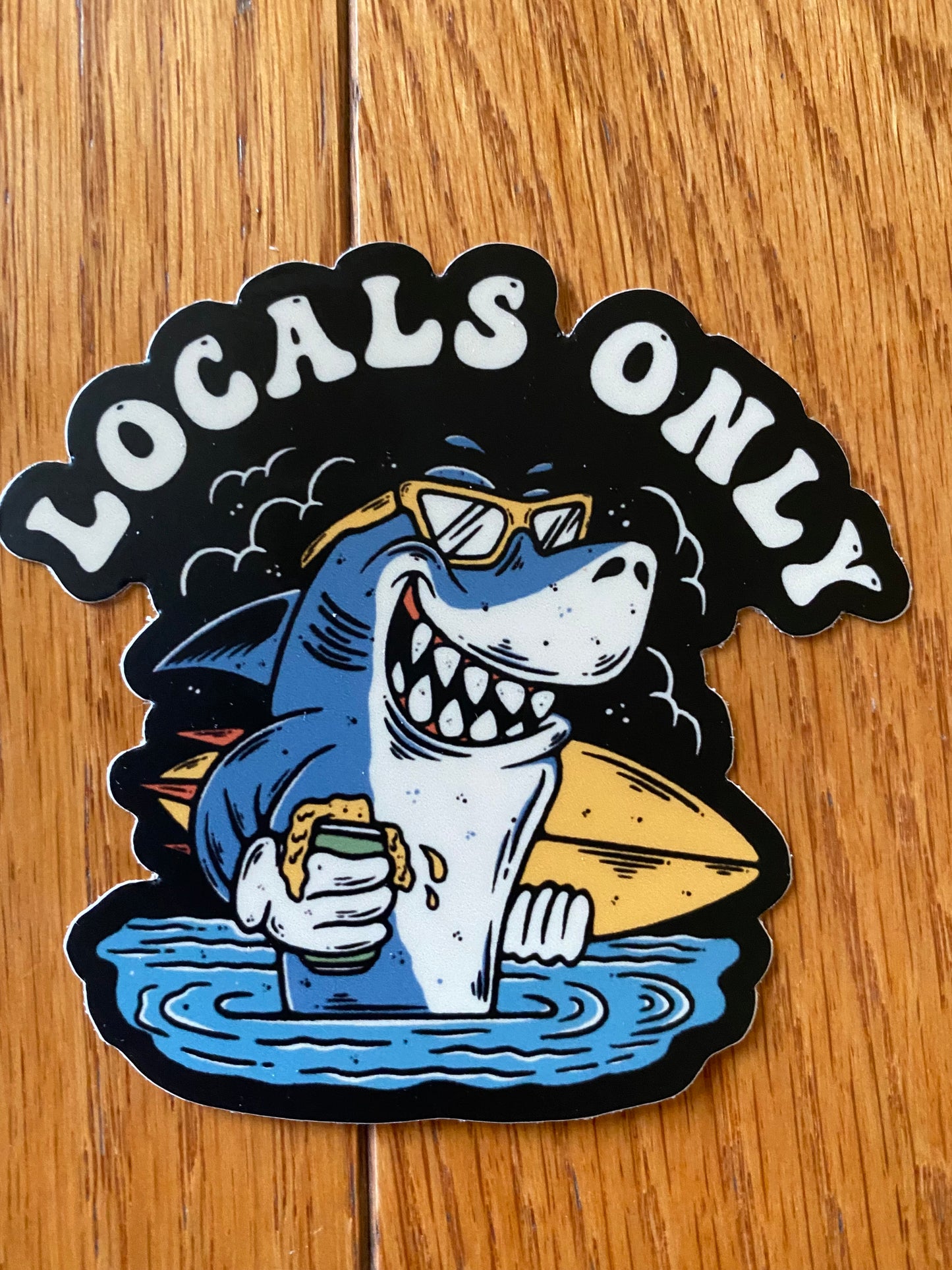 Locals Only shark sticker - surf local local shop local