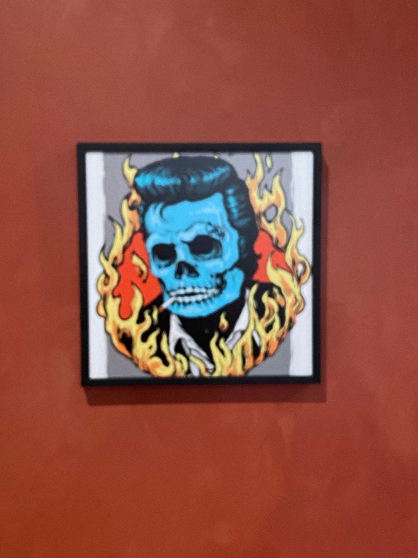 The man in black skull sticker with cigarette print - ring of fire cash the man in black