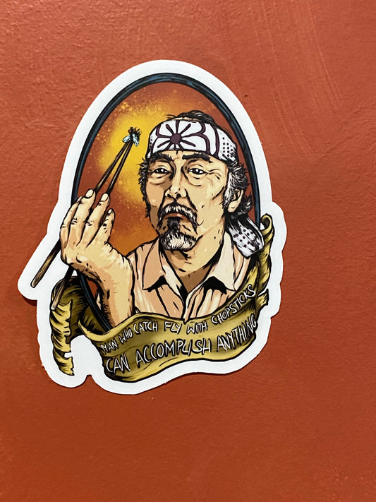 Mr. Miyagi  inspired sticker  - cobra sticker john kreese strike first strike hard no mercy sinsai
