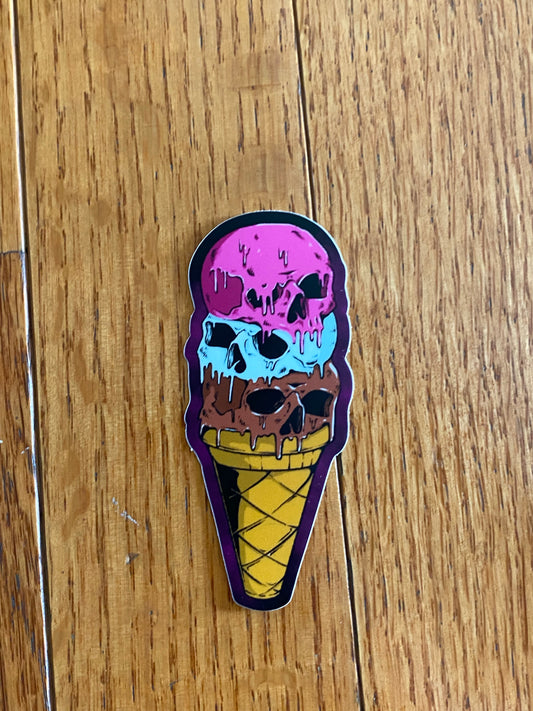 Skull ice cream drip cute sticker ice cream farm fresh