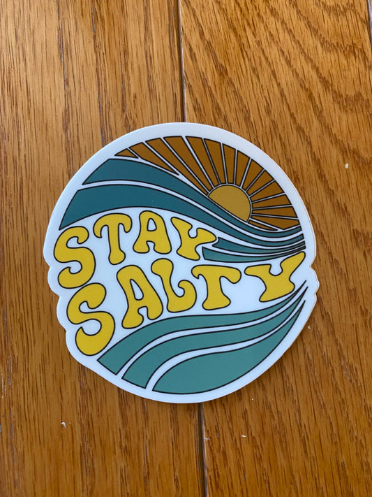 LStay salty - vinyl sticker 3x3 original design - beach summer trending sticker cute