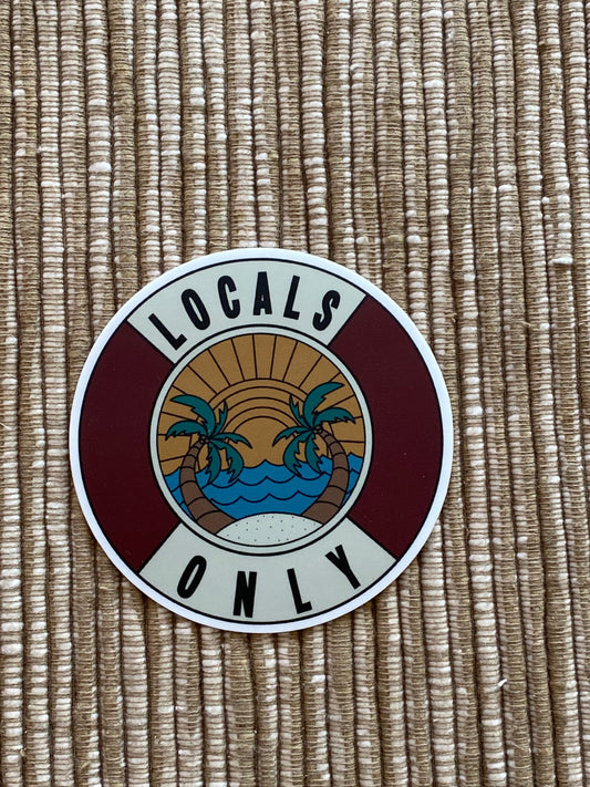 Local Only surf wave sticker - surf local local shop local