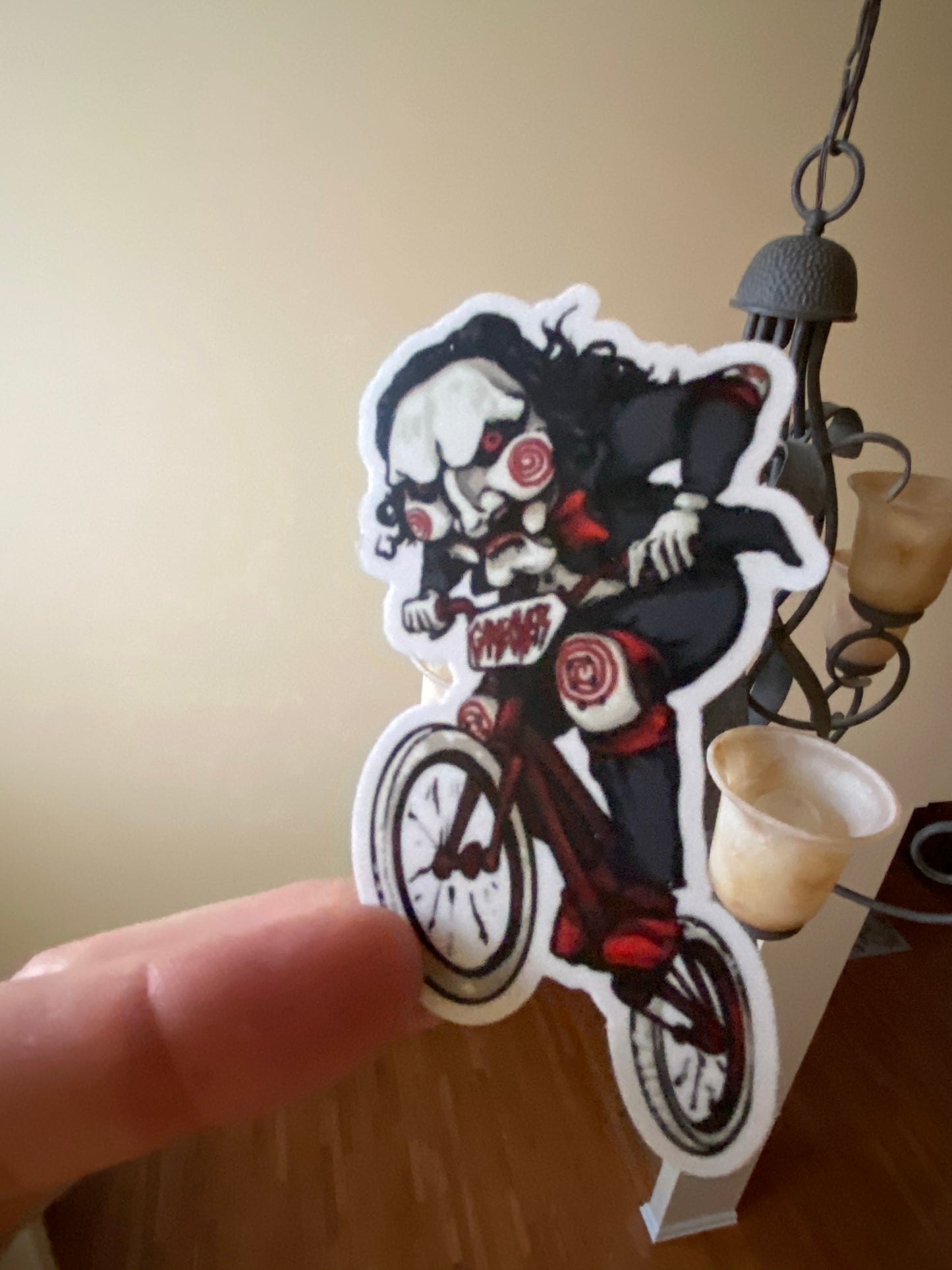 Saw BMX  riding sticker - saw inspired horror BMX sticker