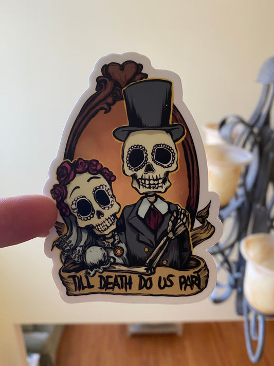 Sugar skull couple day of the dead until death do us apart Tattoo art