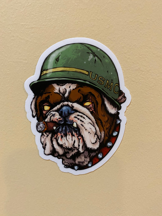 USMC bulldog support our troops - semper fi always faithful sticker - bulldog usmc