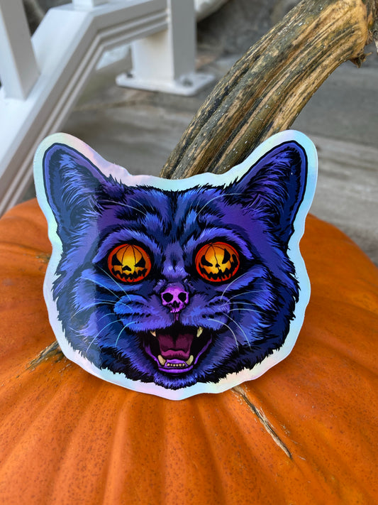 scary cat halloween cute cat stickers witches halloween cat stickers 