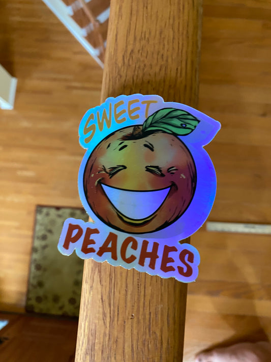 Farm  Fresh sticker collection - holographic sweet peaches sticker