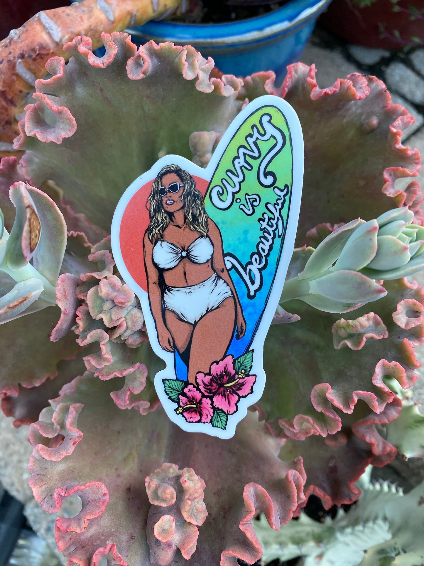 Curvy is beautiful sticker - embrace yourself - thick n curvy sticker