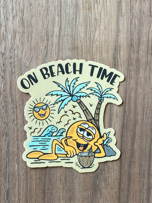 stickers, on beach time, cute beach stickers