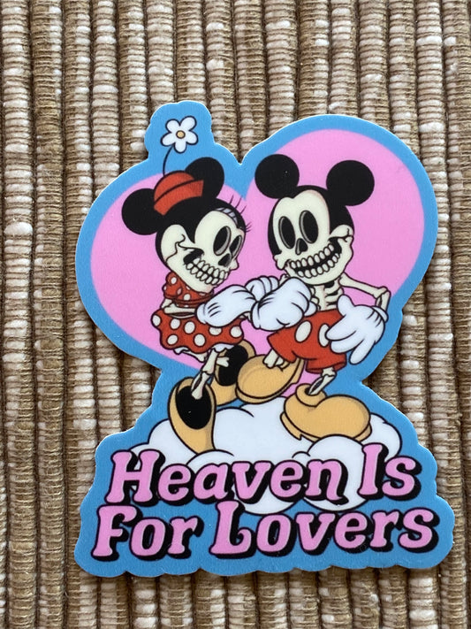 Heaven is for Lovers sticker - Mickey vinyl sticker 3x3