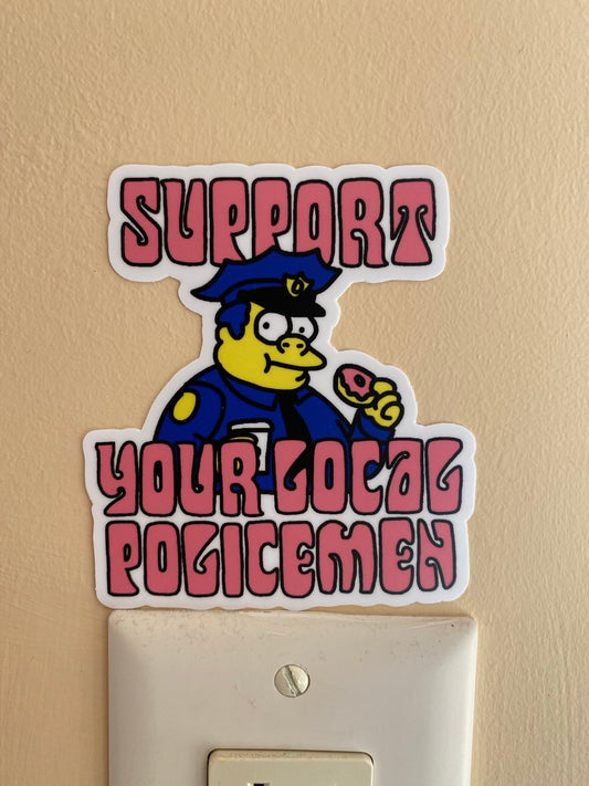 Support your local police officer sticker  - blue lives matter FOP thank you