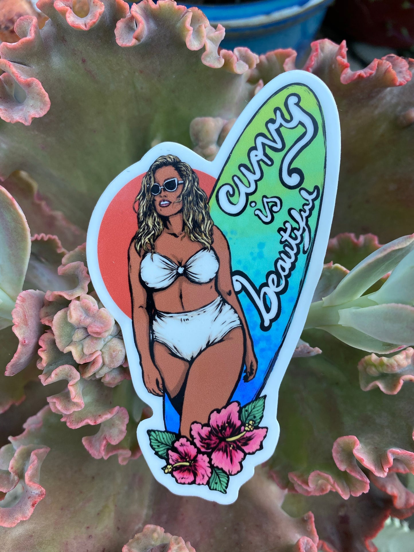 Curvy is beautiful sticker - embrace yourself - thick n curvy sticker