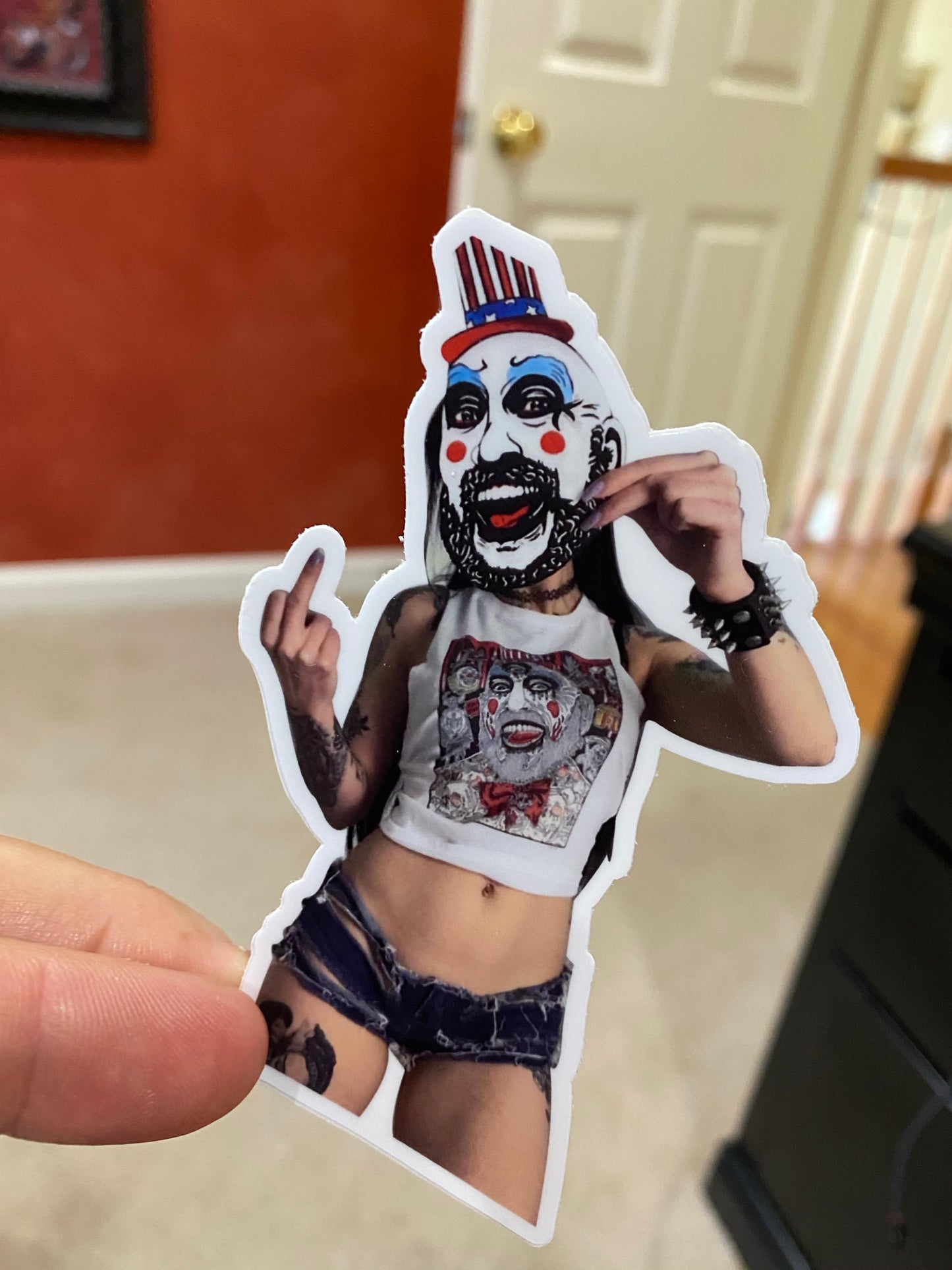 Captain Spaulding Penny Slice Color original fan art sticker - devils rejects 3 from hell tutti fruti