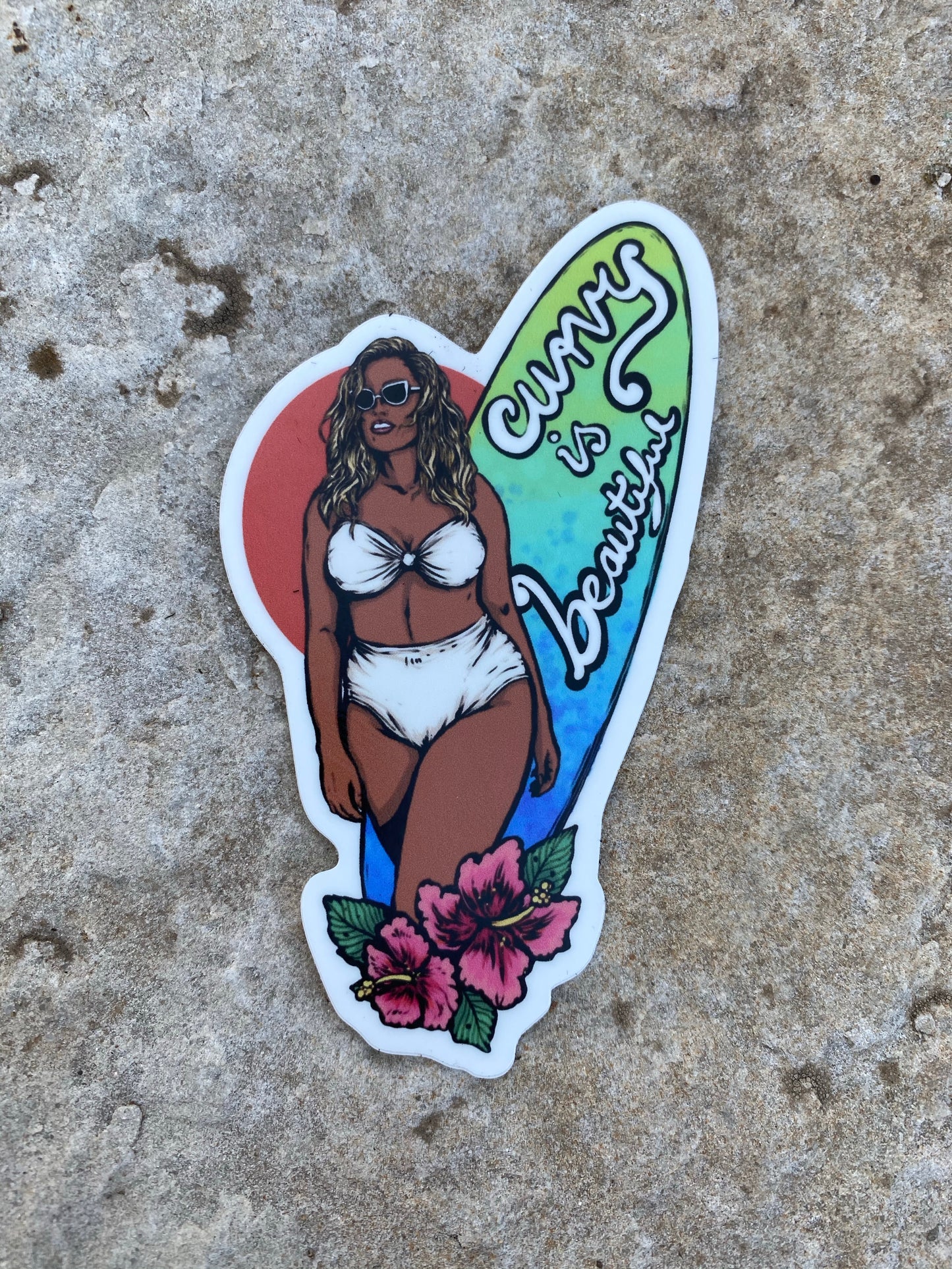 Curvy is beautiful sticker - embrace yourself - thick n curvy sticker