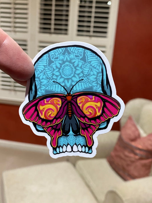 Butterfly tattoo skull sticker - butterfly tattoo art stickers butterflies