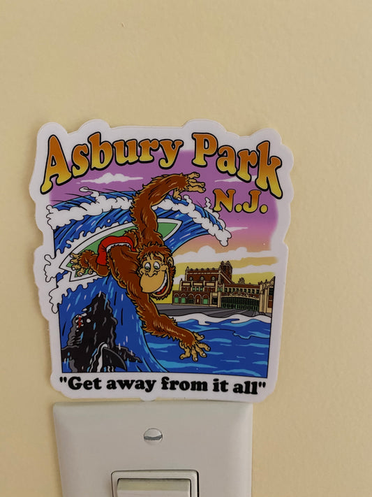 Asbury Park Steve Nazar original sticker convention hall sharks “get away from it all” NJ jersey shore