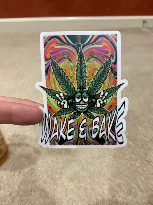 Wake and Bake 420 sticker - high times purple haze