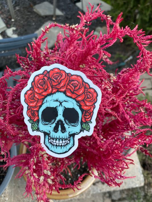 Skulls and Roses sticker - skull art