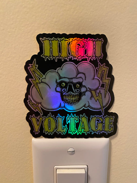 holographic high voltage sticker 